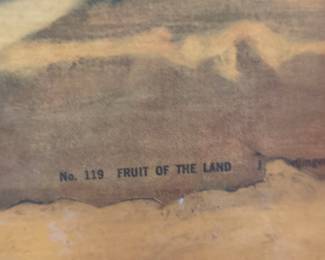 Vintage "Fruit of the Land" Still Life Lithograph on Wood by Jeno Friedlinger