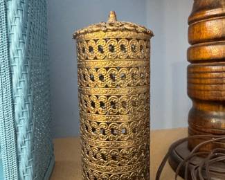 Vintage Gold-Tone Filigree Hairspray Can Cover