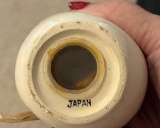 Vintage Japanese Ceramic Floral Pomander Egg