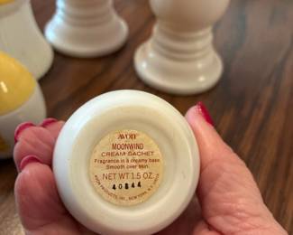 Vintage Avon "Buttercup" Milk Glass Floral Table Set