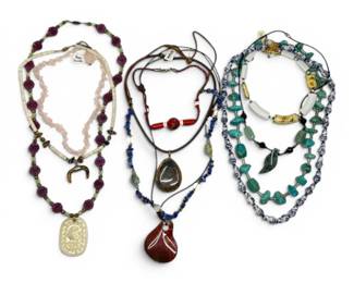 Tigers Eye, Turquoise, Agate, Lapis Lazuli, More Stone Beaded Necklackes