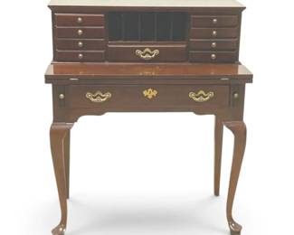 Thomasville Solid Cherry Queen Anne Style Flip Top Secretary Desk