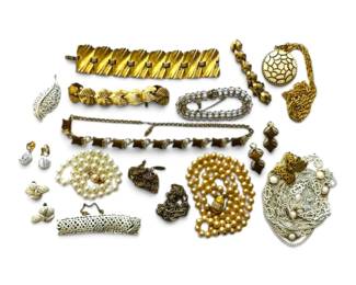 Trifari, Monet, More White Gold Toned Jewelry Sets