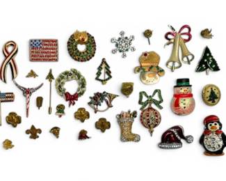 Christmas More Holiday Themed Brooches Pins