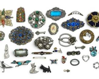 Monet, Weiss, St. Labre, More Silver Toned Brooches