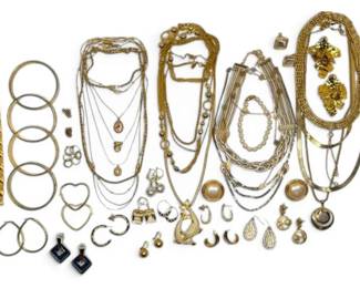 Trifari, Monet, Napier, More Gold Toned Costume Jewelry