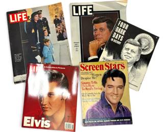 Antique JFK And Elvis Magazines