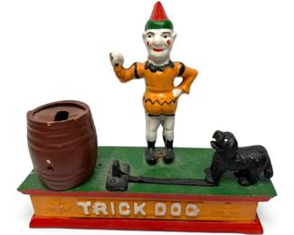 Trick Dog Mechanical Cast Iron Coin Bank