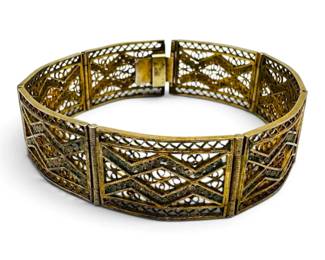 Vintage .800 Silver Filigree Bracelet