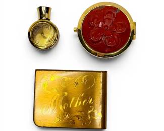 Engraved Compact Mirrors Small Perfume Bottle