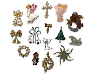 Christmas Brooches Including Lenox, Gerrys Emmons