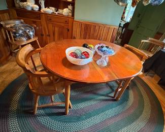 Solid Wood Dining Set (6) Chairs