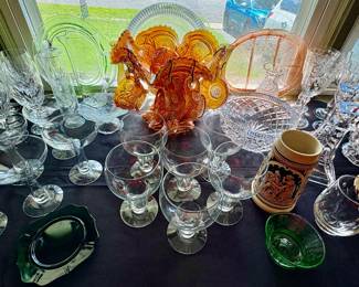 Vintage Carnival Glass Punch Set