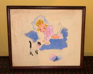 Vintage Childs Painting 