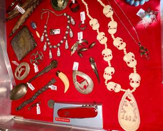 Vintage Carved Bone Jewelry 