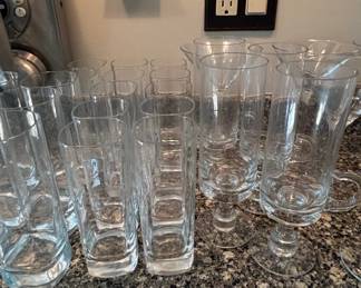 Vintage Bubble Glassware Collection Highball and Footed Glasses