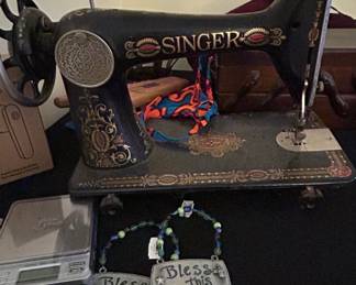 Vintage Singer Model Red Eye Sewing Machine