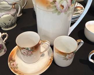 Antique Hand Painted Nippon Porcelain Chocolate Set