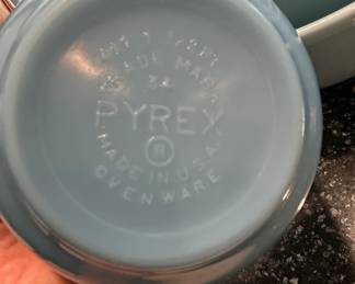 Vintage Pyrex Delphite Blue Mixing Bowls Set of second image