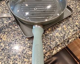GreenPan Ceramic NonStick Square Grill Pan with Glass Lid