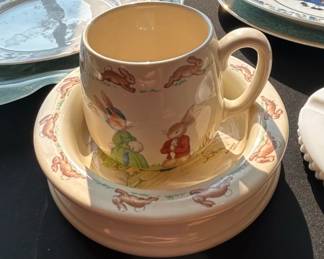 Royal Doulton Bunnykins Cup and Saucer Set Barbara Vernon Signature