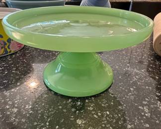 Mosser Glass Jadeite Pedestal Cake Stand
