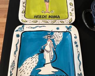 Jennifer Brinley Mulch Mama and Garden Goddess Decorative Plates