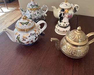 Collection of Decorative Teapot Trinket Boxes, including Madison Max and Capodimonte style
