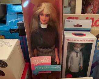Custom Clergy Edition Barbie Doll and FCTRY Dr. Anthony Fauci Action Figure