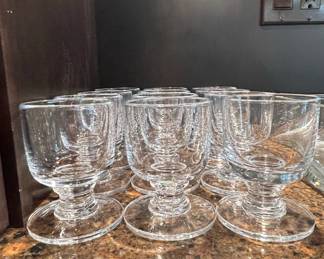 Vintage Clear Glass Footed Dessert Bowls