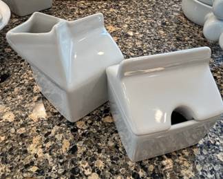 Ceramic Milk Carton Creamer and Sugar Bowl Set