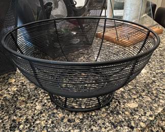 French Wire Pedestal Fruit Bowl