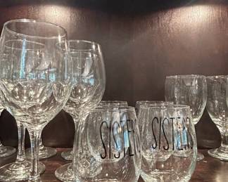Rae Dunn SISTERS Stemless Wine Glasses