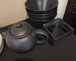 Wedgwood Black Basalt Tea Set