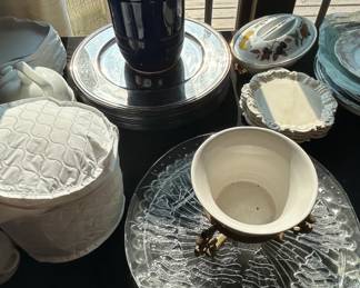 Clear Glass Christmas Tree Embossed Serving Platter