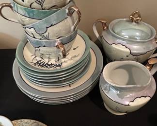 Vintage Japanese Dragonware Moriage Tea Set