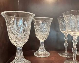 Vintage Godinger Lexington Crystal Goblets or Hurricane Vases