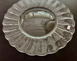 large glass serving plate