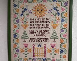 cross stitch framed