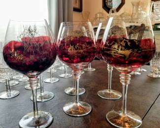 Art glass balloon stems, set of 6