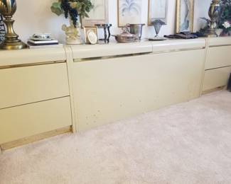 Headboard and side chests
