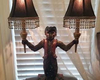 British Colonial style monkey lamp