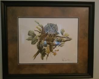 Signed MG Loates owl print