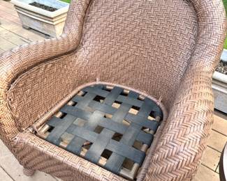 Woven Resin Wicker Outdoor Patio Conversation Set with Sofa, Two Armchairs, Coffee Table & Side Tables