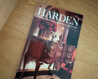 Harden Queen Anne Style Mahogany Writing Desk with Glass Top & Brass Hardware