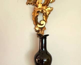 Pair of Italian Rococo Style Giltwood Wall Brackets / Display Shelves