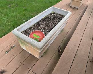 Large Rectangular Cast Stone Garden Planter / Trough