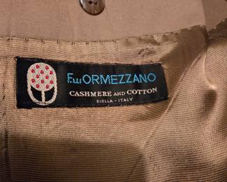 F.lli Ormezzano Italian Cashmere & Cotton Sport Coat / Blazer