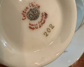 Lefton China Hand-Painted Floral Porcelain Snack Set, Pattern 202