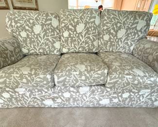 Walter E. Smithe Custom Marge Carson Three-Cushion Floral Upholstered Sofa with Smithe-Kote Protection